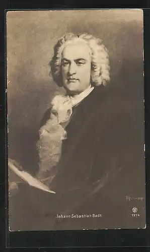 AK Johann Sebastian Bach, Bildnis des Musikers