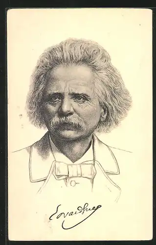 Künstler-AK Edvard Grieg, Portrait des Komponisten