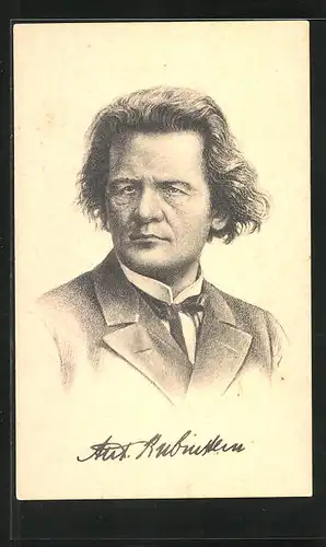 Künstler-AK Musiker, Rubinstein, Abbildung des Komponisten