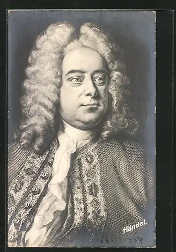 Künstler-AK Musiker, G.F. Händel, Portrait des halleschen Komponisten