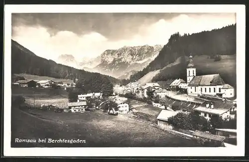 AK Ramsau, Blick auf die Kirche im Tal