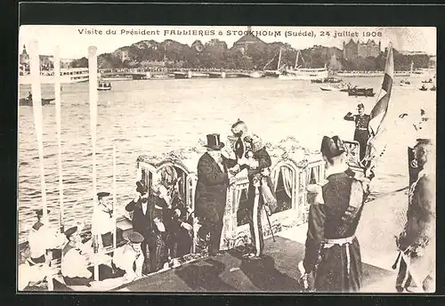 AK Frankreich, Visite du President Fallieres a STockholm 24 juillet 1908