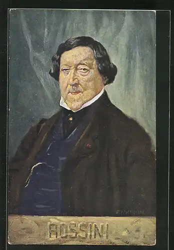Künstler-AK Musiker, Portrait des Komponisten Rossini