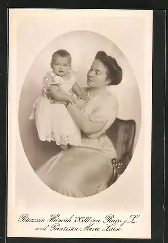 AK Prinzessin Heinrich XXXIII. von Reuss mit Prinzessin Marie Luise