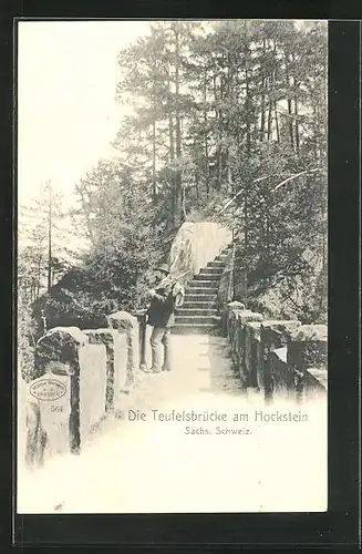 AK Hohnstein / Sachsen, Teufelsbrücke am Hockstein