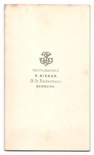 Fotografie E. Bieber, Hamburg, Gr. Bäckerstrasse 26, Mann im Anzug und Vollbart