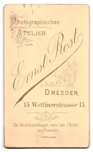 Fotografie Ernst Rost, Dresden, Wettinerstrasse 15, älterer Herr mit Vollbart