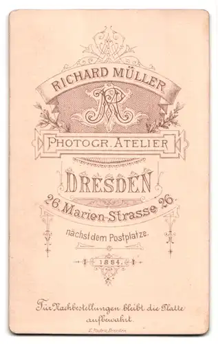 Fotografie Richard Müller, Dresden, Marien Strasse 26, Bürgerlicher Herr mit Vollbart