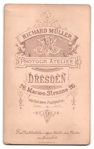 Fotografie Richard Müller, Dresden, Marien Strasse 26, älterer Herr mit prächtigem Backenbart