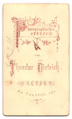 Fotografie Theodor Dietrich, Bautzen, Am Theater 110, eleganter junger Mann mit Fliege