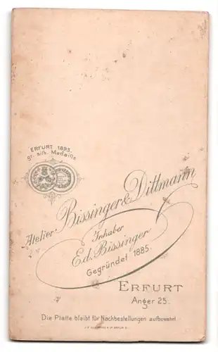 Fotografie E. Bissinger, Erfurt, Anger 25, junger Mann im Sonntagsstaat
