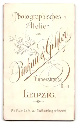 Fotografie Pinkau & Gehler, Leipzig, Turnerstrasse 11, bürgerlicher Herr mit Schnauzbart