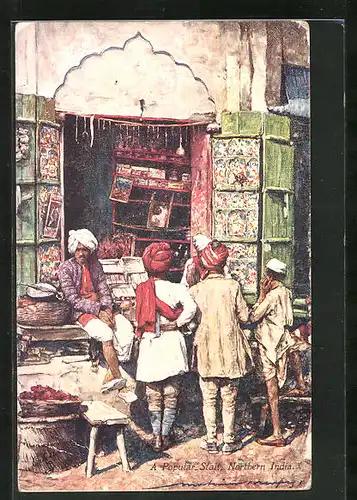 AK Indien, A Popular Stall, Indischer Shop