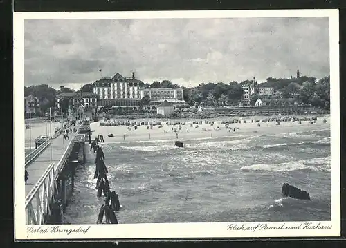 AK Heringsdorf, Blick auf Kurhaus und Strand