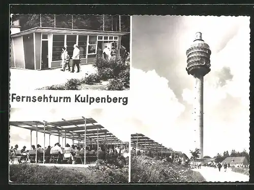 AK Kulpenberg /Kyffhäuser, Fernsehturm Kulpenberg mit Terrassen-Gaststätte