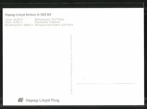 AK Flugzeug, Hapag-Lloyd Airbus A-300 B4