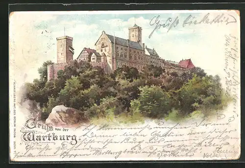Lithographie Die Wartburg