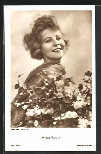 AK Schauspielerin Hilda Rosch mit freundlichem Lächeln