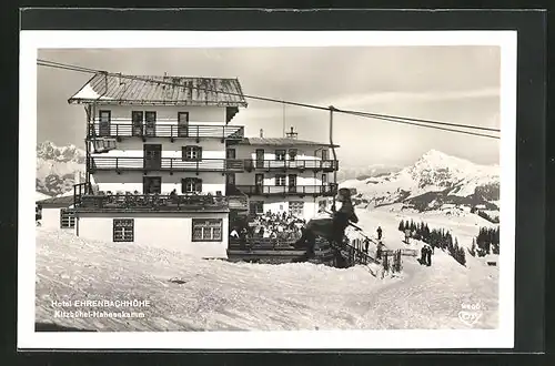 AK Kitzbühel-Hahnenkamm, Hotel Ehrenbachhöhe im Winter