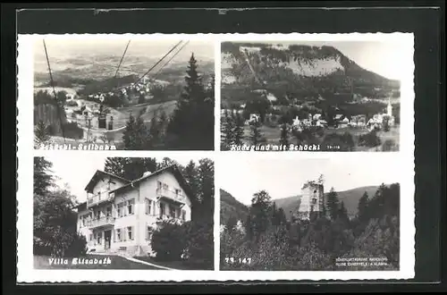 AK Radegund, Hotel Villa Elisabeth, Schöckl-Seilbahn
