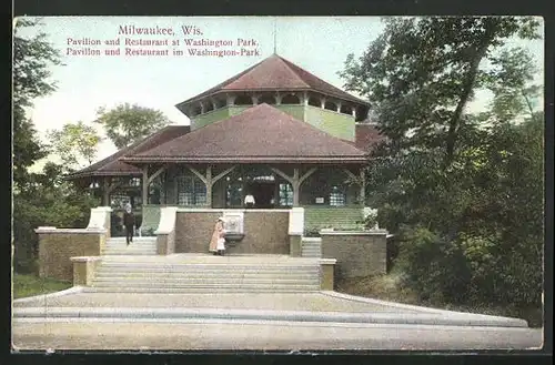 AK Milwaukee, WI, Pavillon und Restaurant im Washington-Park