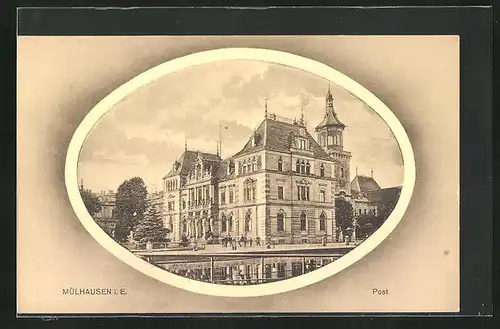 AK Mülhausen i. E., Ansicht vom Postgebäude