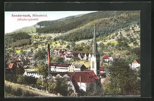 AK Sondernach /Münstertal, Ortsansicht vom Berg