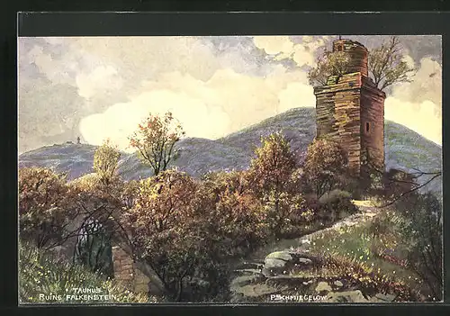 Künstler-AK Königstein im Taunus, Ruine Falkenstein