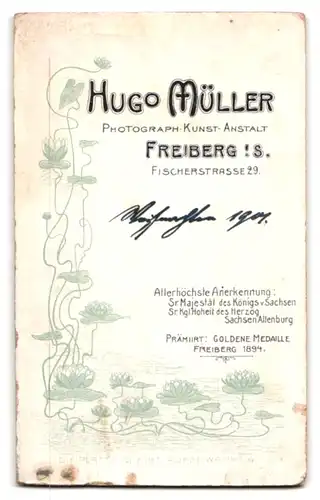 Fotografie Hugo Müller, Freiberg i. S., Fischerstrasse 29, Bürgerliches Paar, Mann mit Vollbart