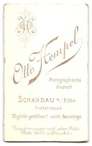 Fotografie Otto Hempel, Schandau a /Elbe, Poststrasse, Portrait Kinderpaar in hübscher Kleidung