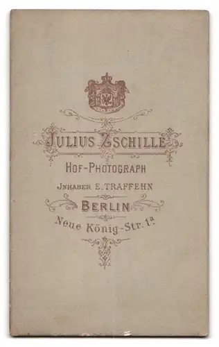 Fotografie Julius Zschille, Berlin, Neue König-Strasse 1 a, Portrait junge Dame mit hochgestecktem Haar