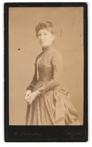 Fotografie H. Westendorp, Elberfeld, Herzog-Strasse 26, Portrait bürgerliche Dame im Kleid