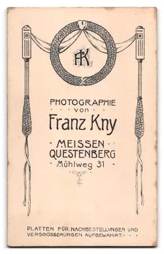 Fotografie Franz Kny, Meissen, Mühlweg 31, junger Konfirmand im feinen Zwirn