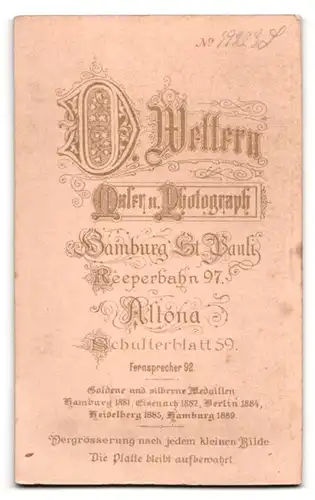 Fotografie D. Wettern, Altona, Schulterblatt 59, bürgerlicher Herr im feinen Zwirn