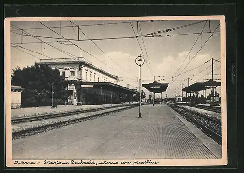AK Aversa, Stazione Centrale, Haupt-Bahnhof mit Bahnsteigen