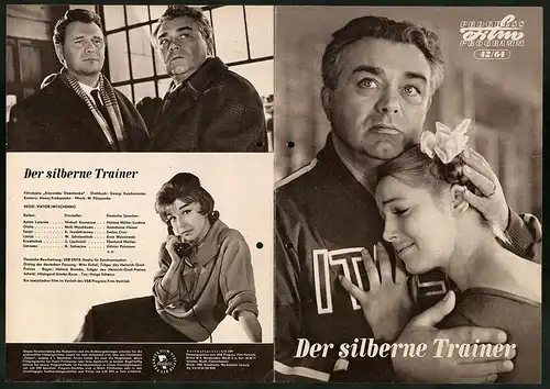 Filmprogramm PFP Nr. 42 /64, Der silberne Trainer, Michail Kuznezow, Nelli Myschkowa, Regie: Viktor Iwtschenko