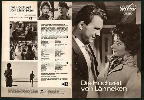 Filmprogramm PFP Nr. 28 /64, Die Hochzeit von Länneken, Otmar Richter, Brigitte Beier, Regie: Heiner Carow