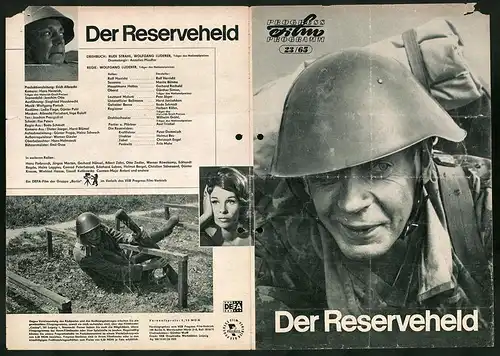Filmprogramm PFP Nr. 23 /65, Der Reserveheld, Rolf Herricht, Marita Böhme, Regie: Wolfgang Luderer