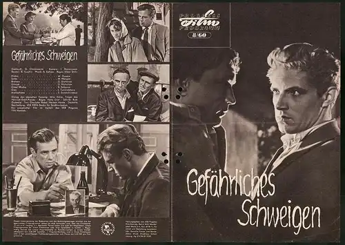 Filmprogramm PFP Nr. 8 /60, Gefährliches Schweigen, W. Gussew, M. Menglet, Regie: Viktor Shilin