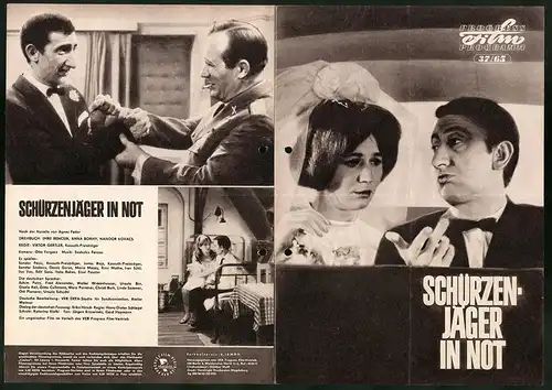 Filmprogramm PFP Nr. 37 /65, Schürzenjäger in Not, Sandor Pecsi, Janos Rajz, Regie: Viktor Gertler