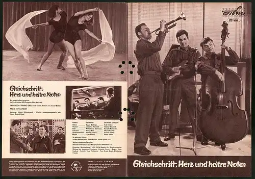 Filmprogramm PFP Nr. 25 /66, Gleichschritt, Herz und heitre Noten, Gyula Bodrogi, Manyi Kiss, Regie: Tamas Fejer