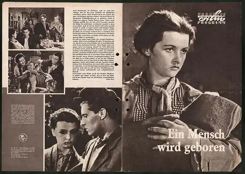 Filmprogramm PFP Nr. 128 /57, Ein Mensch wird geboren, O. Bgan, W. Gussew, A. Chanow, Regie: Wassili Ordynski