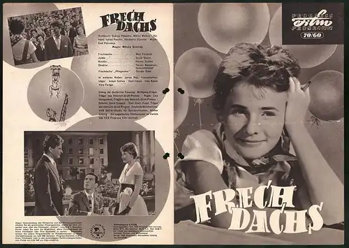 Filmprogramm PFP Nr. 70 /60, Frechdachs, Mari Töröcsik, Gyula Szabo, Regie: Mihaly Szemes