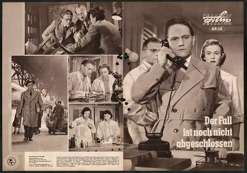 Filmprogramm PFP Nr. 69 /58, Der Fall ist noch nicht abgeschlossen, Vladimir Raz, Irena Kacirkova, Regie: L. Rychmann