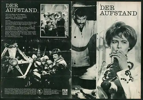 Filmprogramm Film für Sie Nr. 91 /66, Der Aufstand, Ilarion Ciobanu, Nicolae Secareanu, Regie: Mircea Muresan