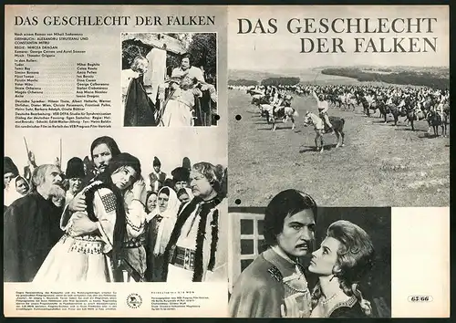 Filmprogramm unbekannt, Das Geschlecht der Falken, Mihai Boghita, Colea Rautu, Regie: Mircea Dragan