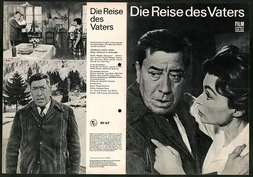 Filmprogramm Film für Sie Nr. 111 /67, Die Reise des Vaters, Fernandel, Lilli Palmer, Regie: Denys de la Patellière