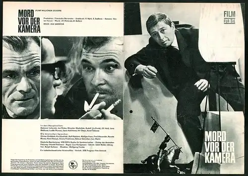 Filmprogramm Film für Sie Nr. 96 /66, Mord vor der Kamera, Radovan Lukavsky, Jan Triska, Regie: Eva Sadkova