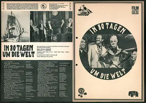 Filmprogramm Film für Sie Nr. 76 /66, In 80 Tagen um die Welt, David Niven, Robert Newton, Regie: Michael Anderson