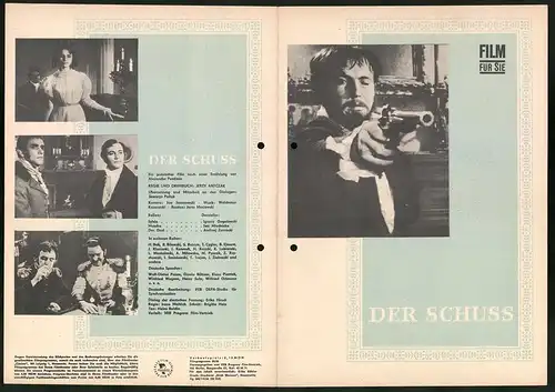 Filmprogramm Film für Sie Nr. 69 /66, Der Schuss, Ignacy Gogolewski, Iwa Mlodnicka, Regie: Jerzy Antczak